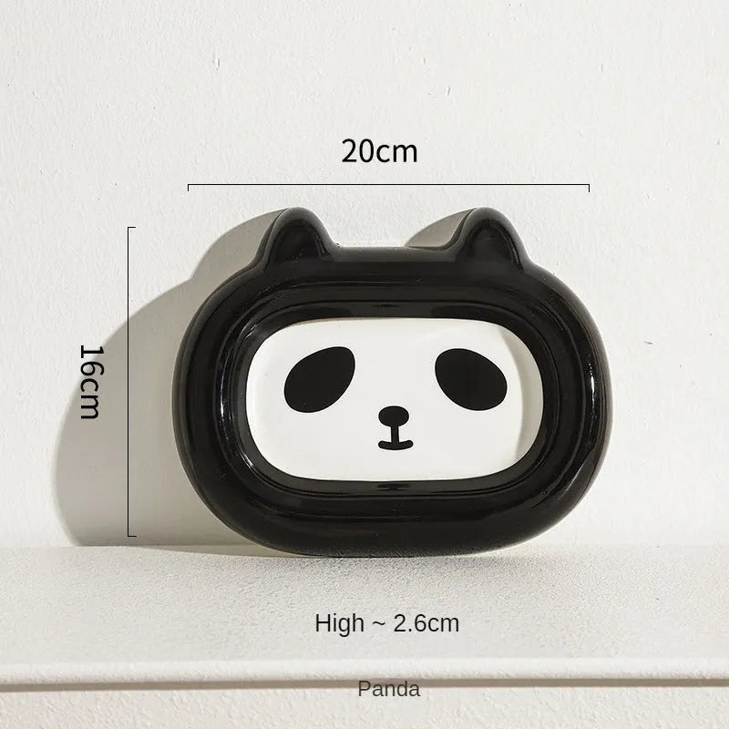 Ceramic pet bowl with animal design, 13.5cm diameter, for cat and small dog food or water.