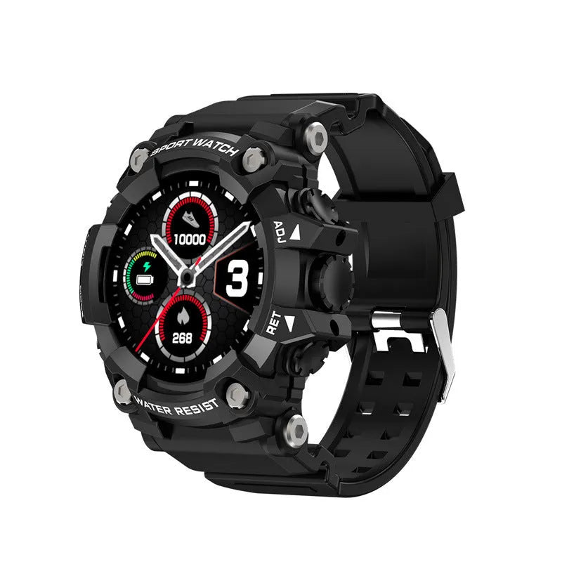 T6 tactical rugged smart watch with 1.3 inch screen in black or green colour options