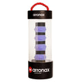 Silicone racquet hand rubber buckle in multiple colours on a sports background.