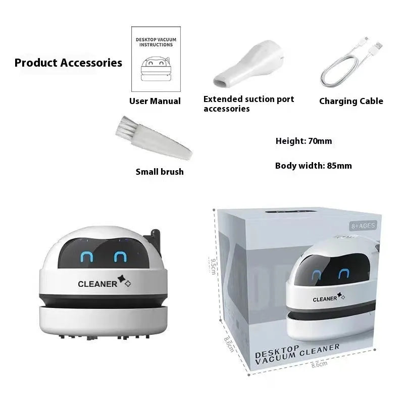 USB rechargeable handheld desktop vacuum cleaner in various colours for keyboard and computer dust removal