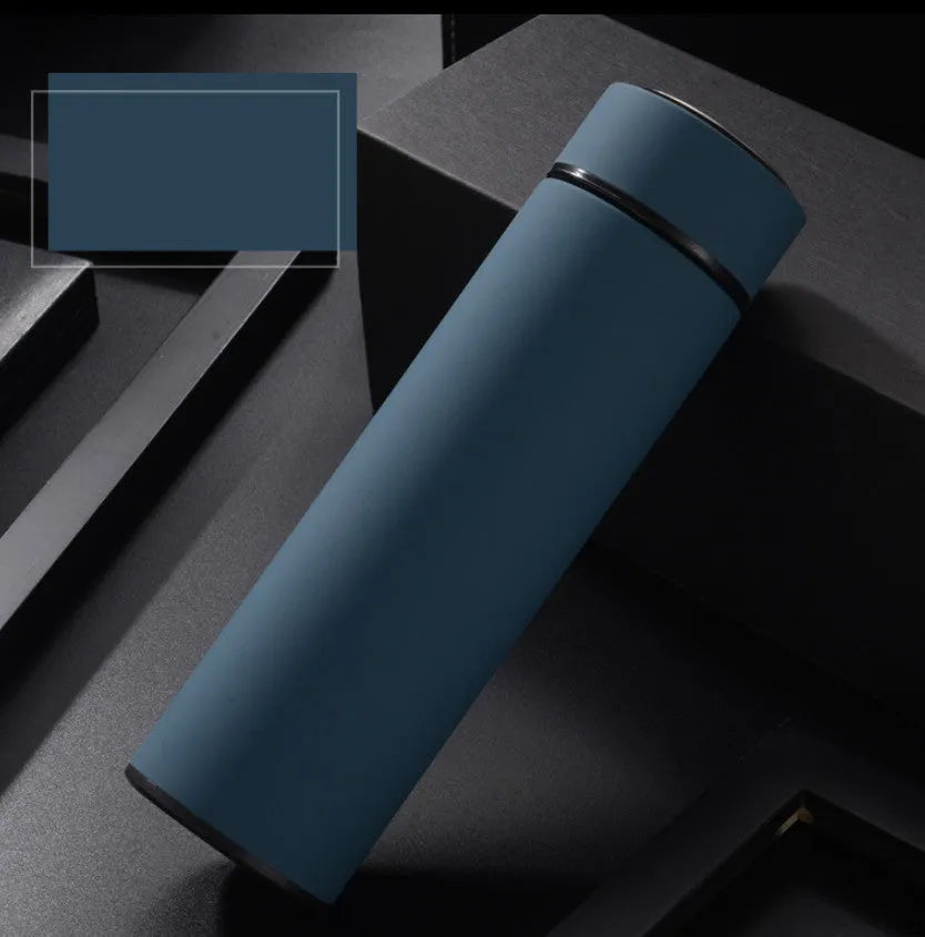 450ml stainless steel vacuum insulated water bottle with copper layer in black, red, gold, and blue colour options