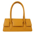 Women's retro style small square PU bag with single shoulder strap in black, brown, white, or yellow