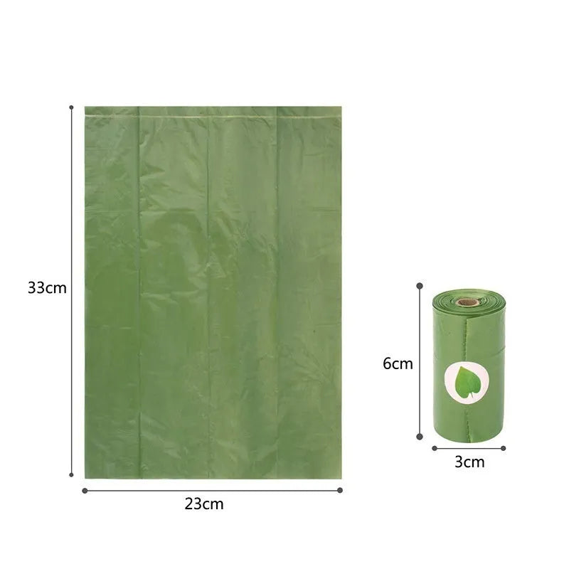 Roll of EPI degradable green pet waste bags with dispenser unit