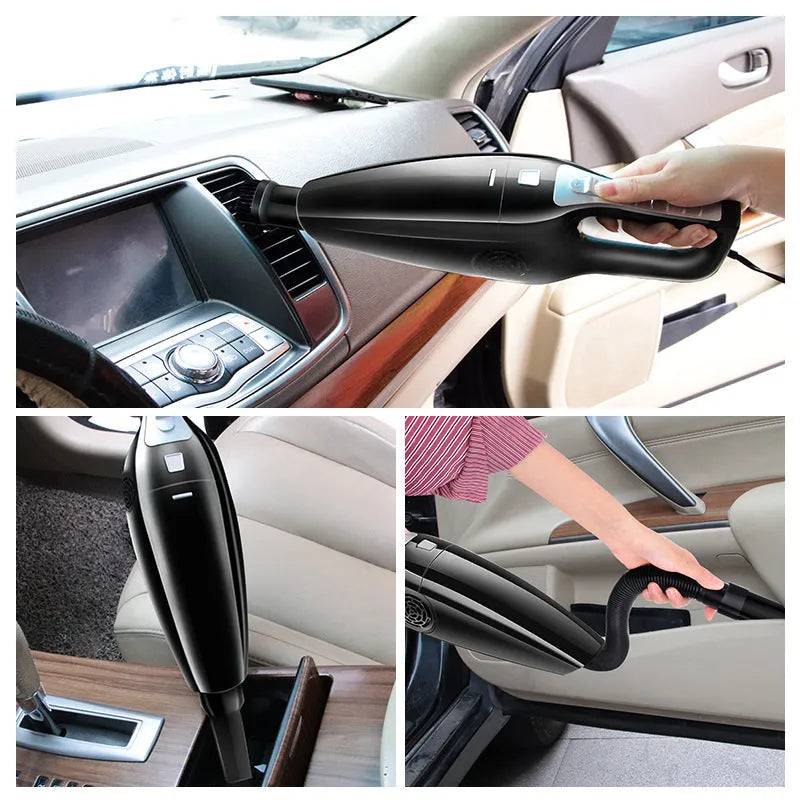 Hypa 8th generation black and orange handheld car vacuum cleaner with 12V plug.