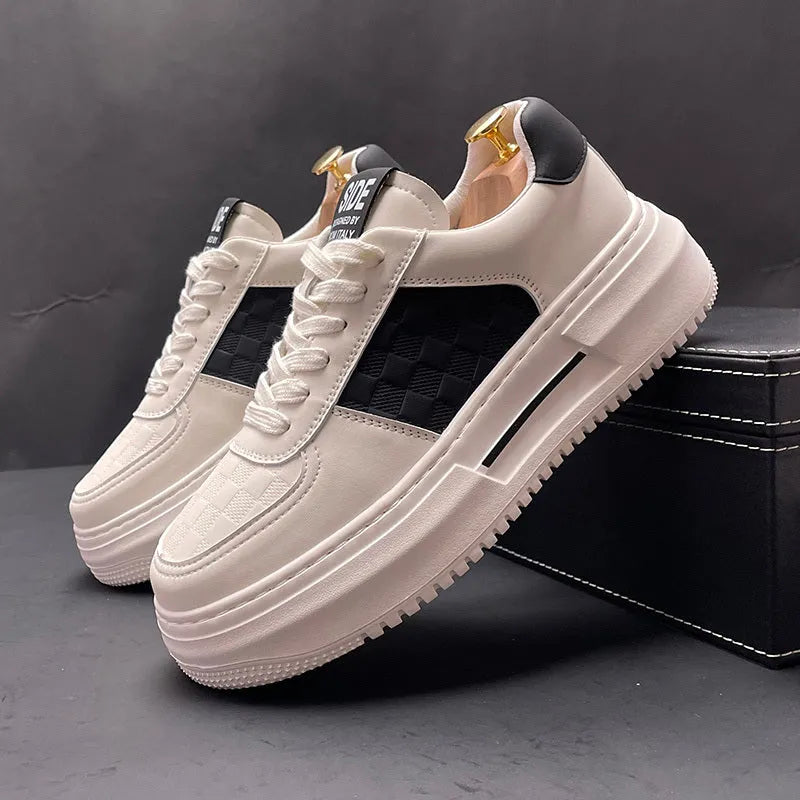 Unisex white and green cloth casual shoe with rubber foam sole, shown alongside a white and black variant.