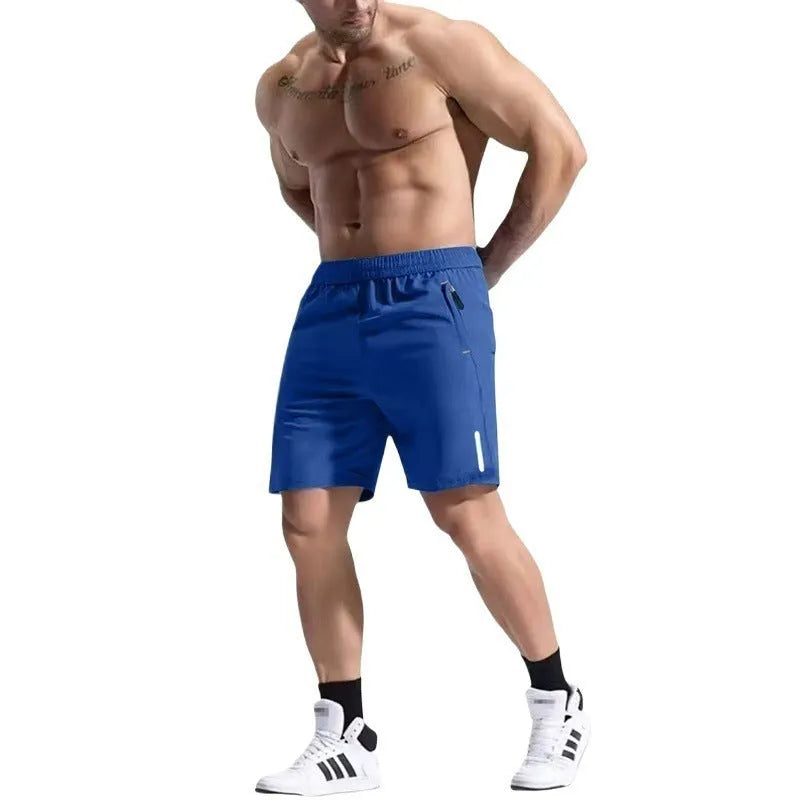 Men's grey bamboo fibre sports shorts with an elastic drawstring waistband.