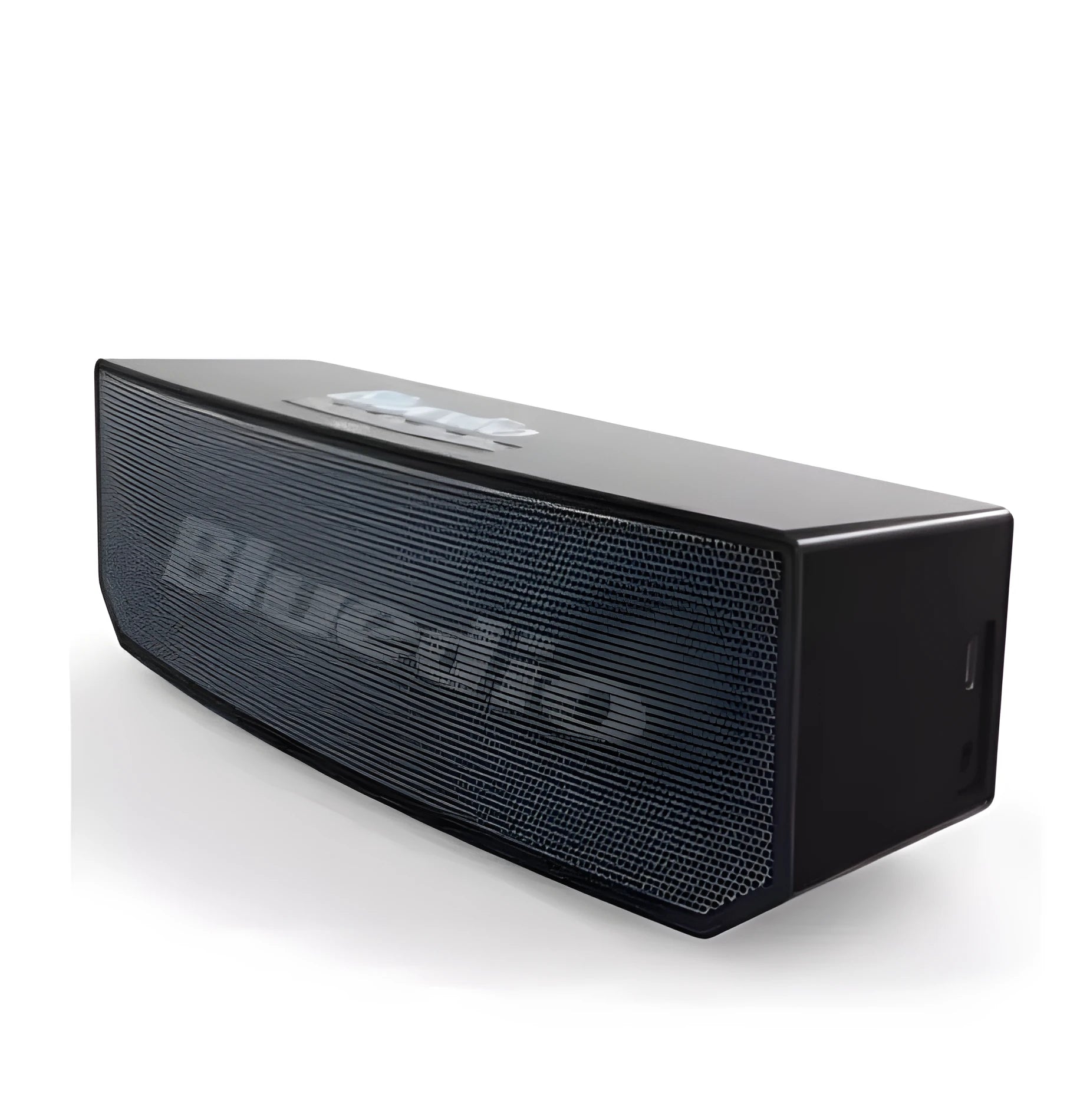 Black rectangular BS-6 cloud smart speaker with Bluetooth connectivity on desktop