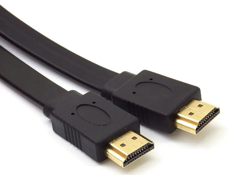 Flat design HDMI cable version 1.4 showing connectors and seven available length options