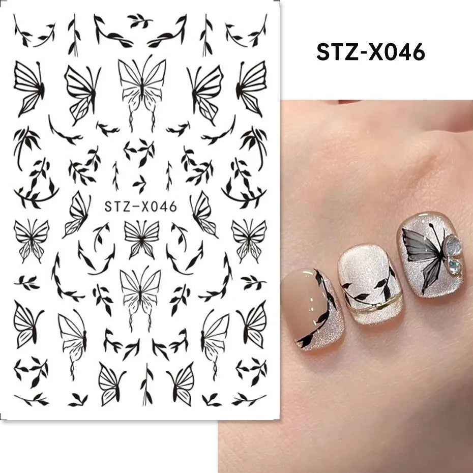 Black and silver stripe nail art stickers for French manicure designs in plastic material