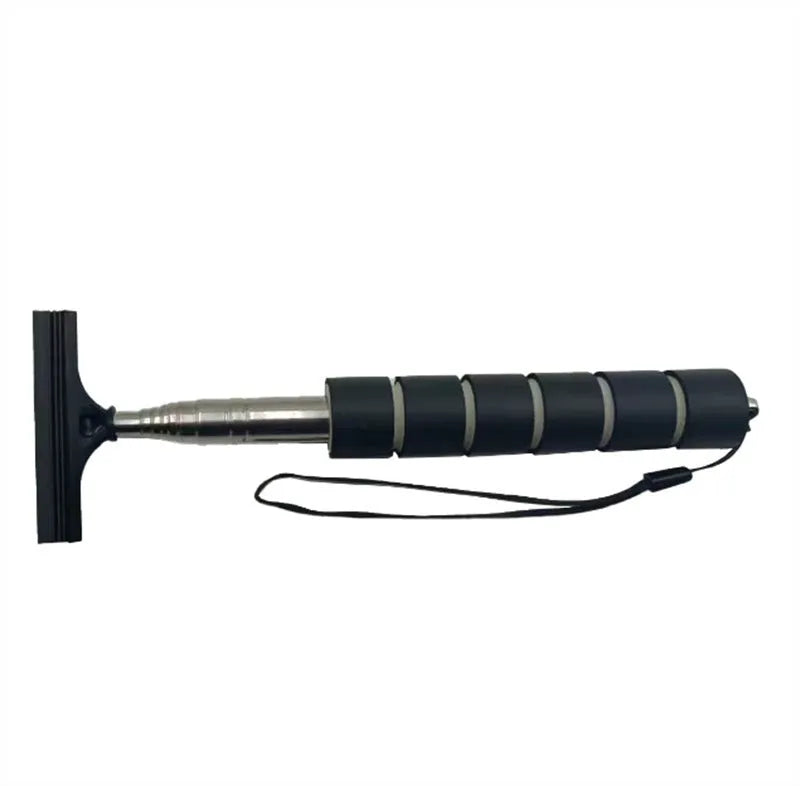 Retractable stainless steel car rearview mirror wiper in various colours with extended and retracted lengths shown.