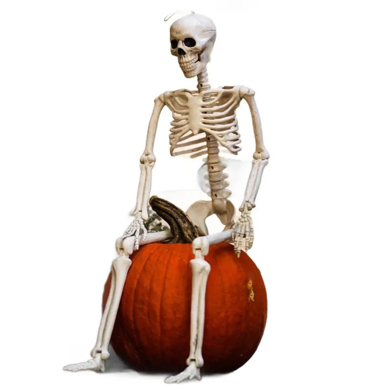 90cm tall plastic Halloween skeleton with movable joints for outdoor decoration