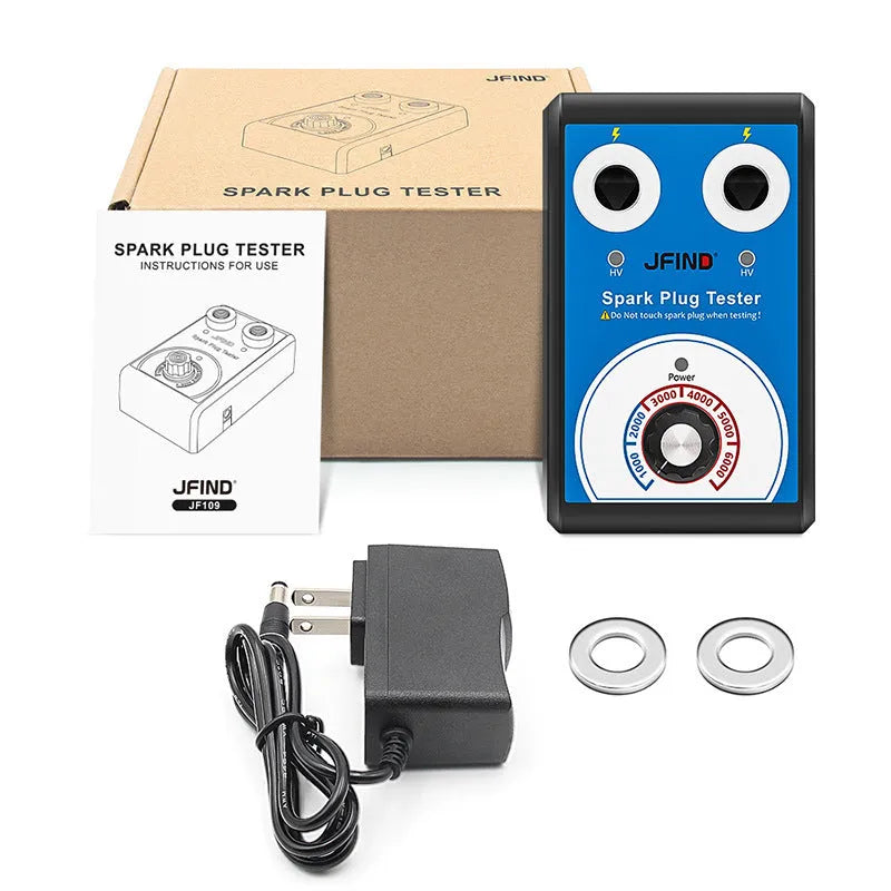 Car spark plug tester detector with double hole plug connection for ignition system diagnostics