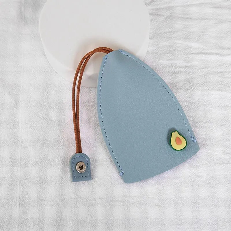Cartoon pull-out key case in PU leather with colourful design, showing compact 14cm by 7.5cm dimensions