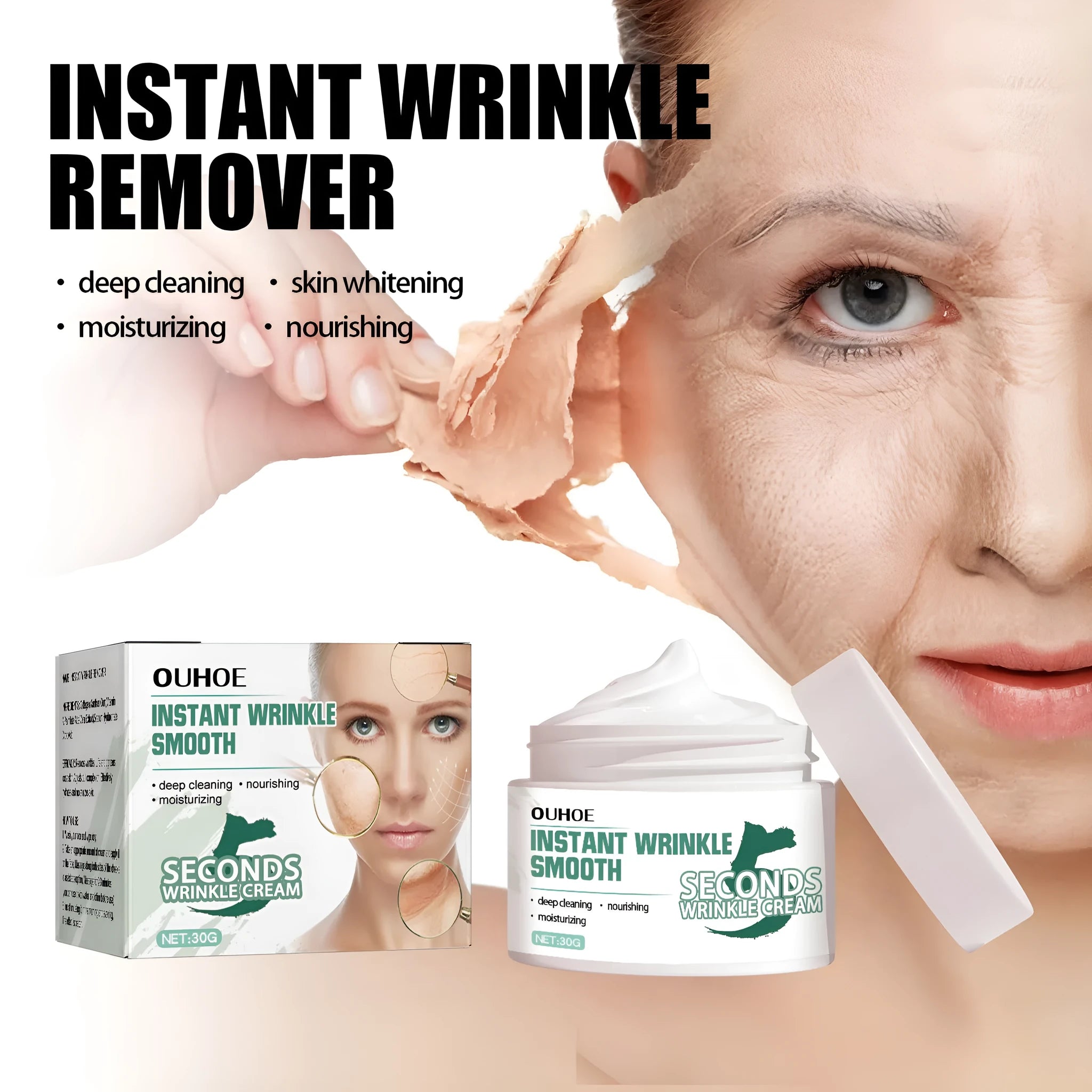 30g anti-wrinkle hydrating face cream jar for ageing skin care