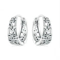 Sterling silver retro butterfly earrings with zircon detailing and hollow design