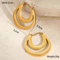 A pair of women's geometric French earrings with a round ring design, available in gold or steel colour.