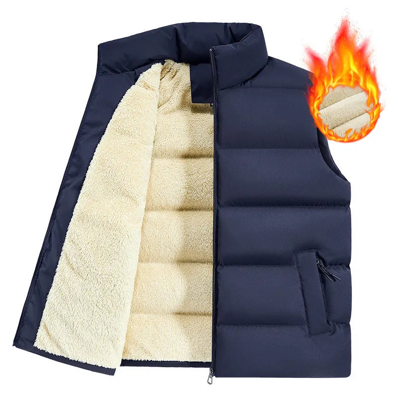 Men's striped lambswool vest waistcoat in black, dark blue or red for autumn winter wear