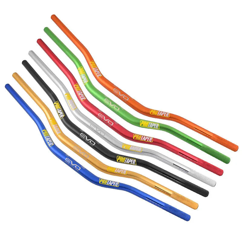 Orange aluminium alloy scrambling motorcycle handlebar with 28mm clamp and 80cm width specification
