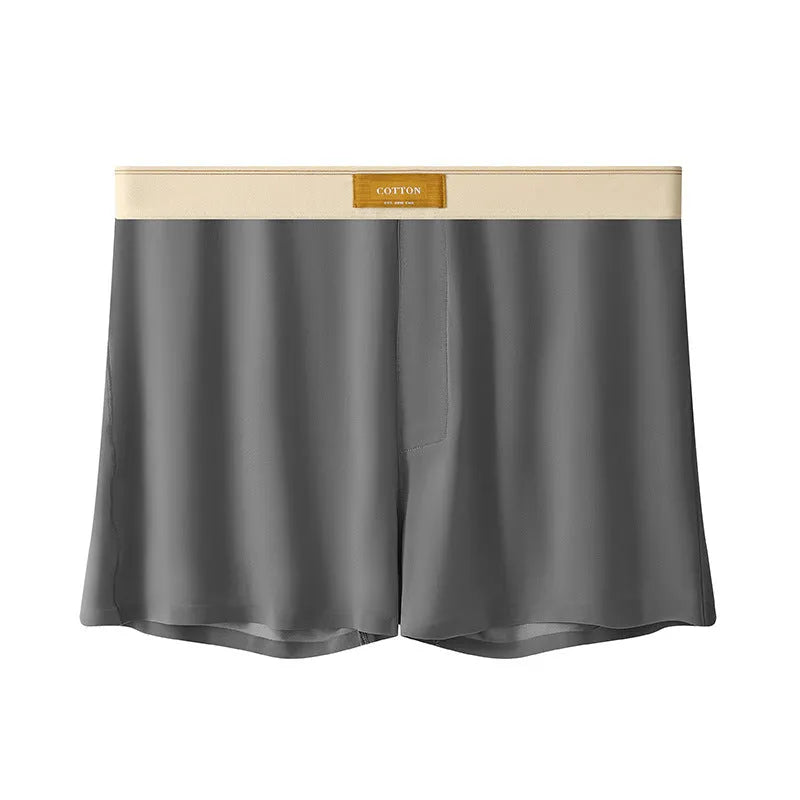 Men's ice silk underwear three-pack showing loose fit and solid colour options