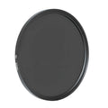 ND8 neutral density camera filter reducer with aviation aluminium frame shown next to lens.