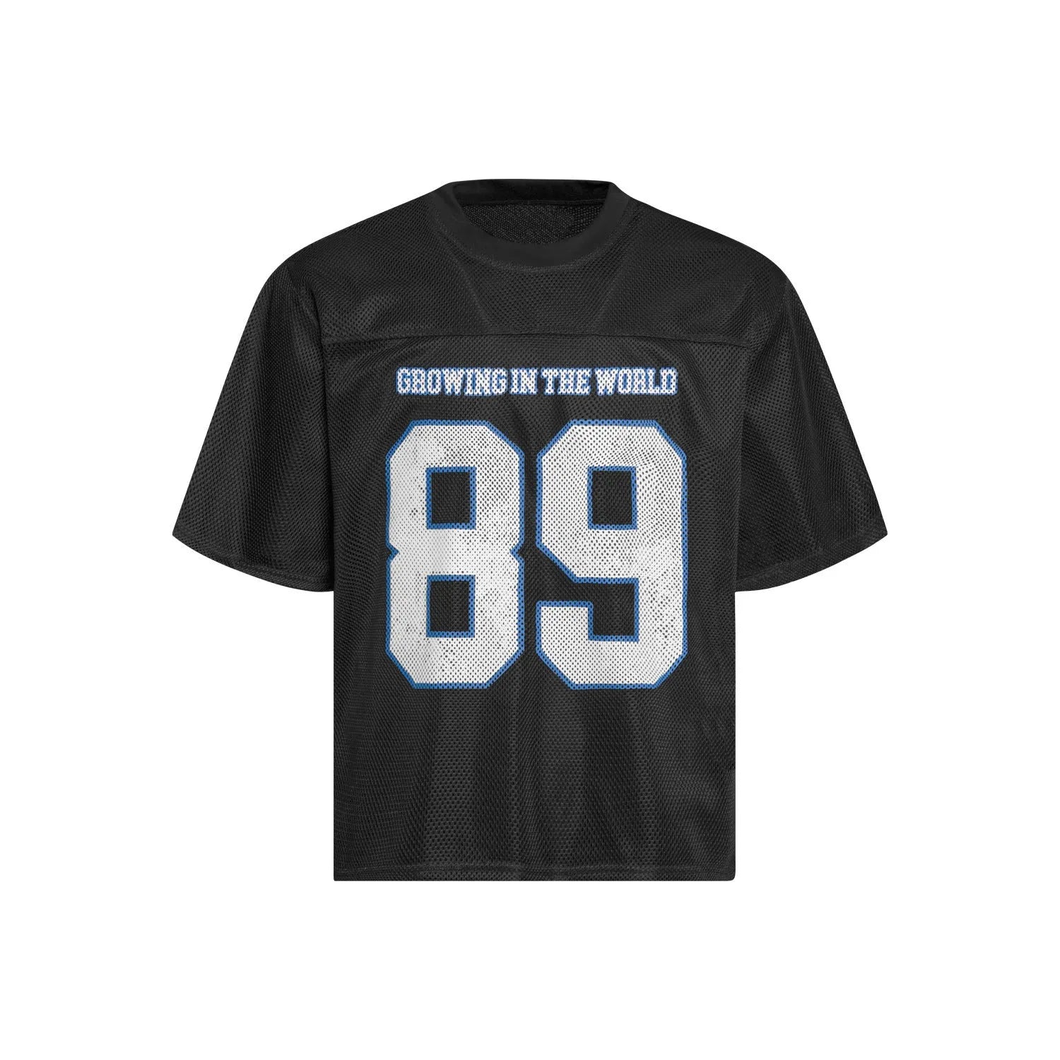 Men's loose-fit casual t-shirt in black or white with short sleeves and polyester blend construction