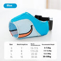 Canvas dog muzzle in Ollie Brown Bear brown design or Bondi Blue Shark blue pattern for bite prevention