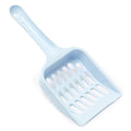 Blue plastic cat litter scoop with 20cm long handle for pet hygiene cleaning