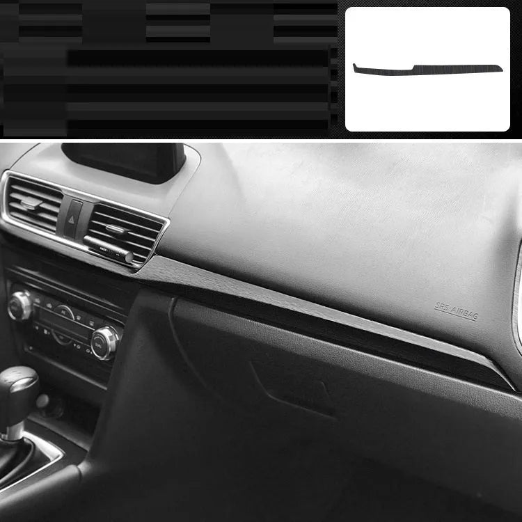 Unksera car interior decorative film sticker kit showing dashboard and centre console application with carbon fibre finish