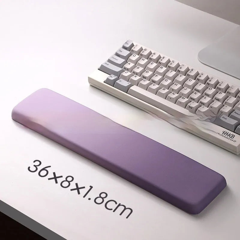 Square silica gel wrist rest mouse pad with strap on a desk, 250mm by 180mm, cloth surface