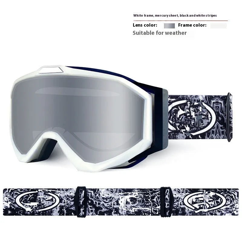Motorcycle goggles with double-layer anti-fog lenses in a black frame with gray lens.