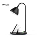 Black and white magnetic folding wireless charger with USB connection measuring 168.3x168x320mm