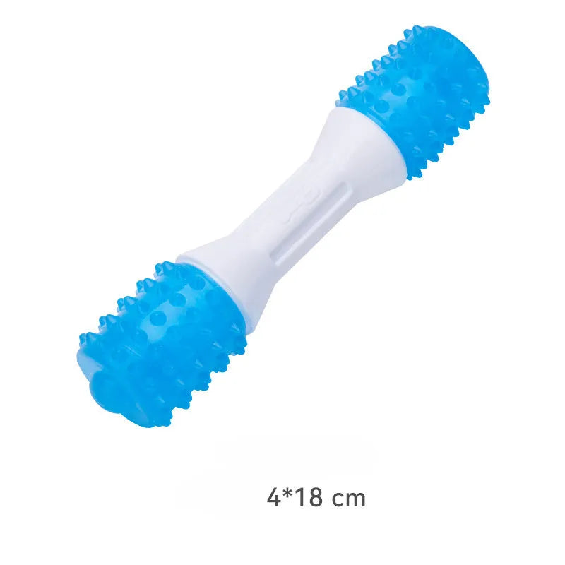 Dual-colour puppy teething chew toy made of TPR rubber and PU for moderate chewers