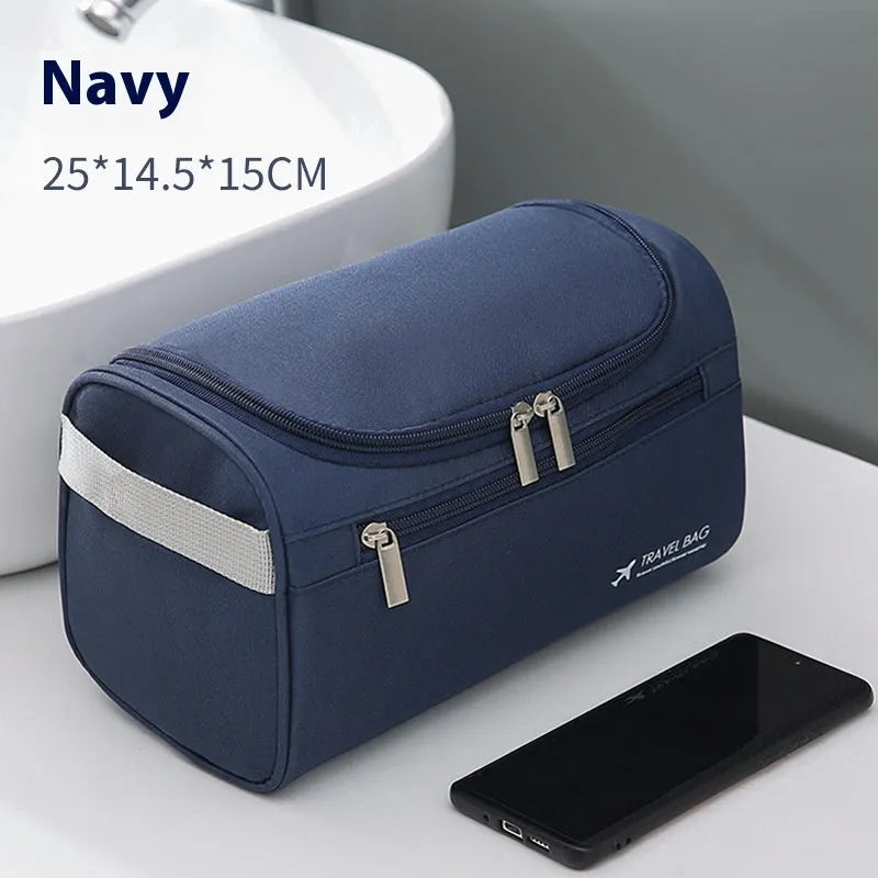 Large waterproof cosmetic storage bag in multiple colour options for skincare and makeup organisation