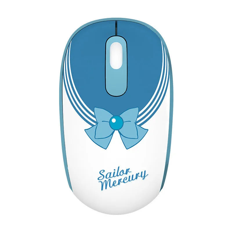 Sailor Moon cartoon wireless mouse in pink with USB connector and adjustable DPI settings