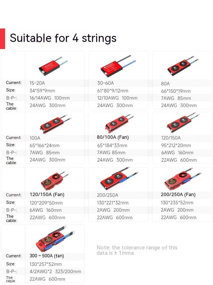 Dali 4-cell Lithium Iron Phosphate battery protection board with balancing circuit