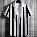 Men's linen short sleeve t-shirt with a 3D printed striped pattern in multiple colour options.