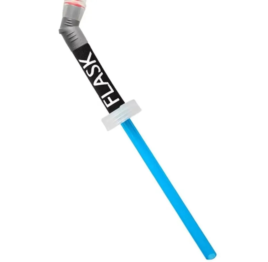 Plastic portable straw with suction tube for outdoor hydration during mountain climbing and biking