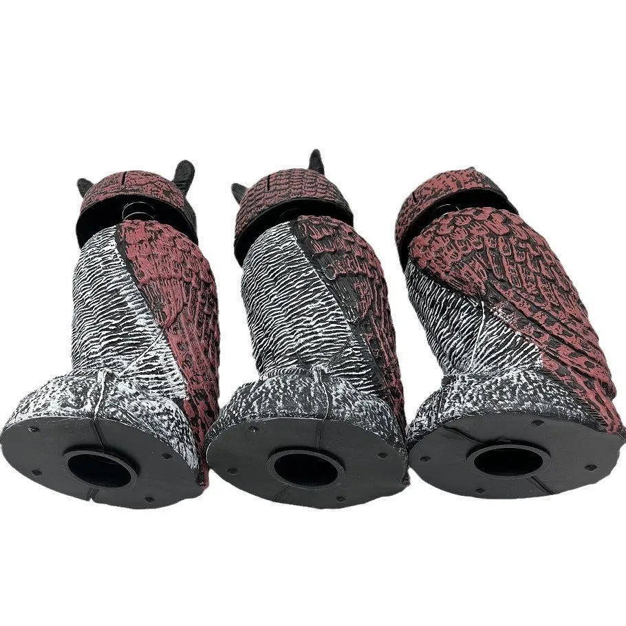 Artificial owl bait ornaments set with shaking head designs for outdoor bird scaring