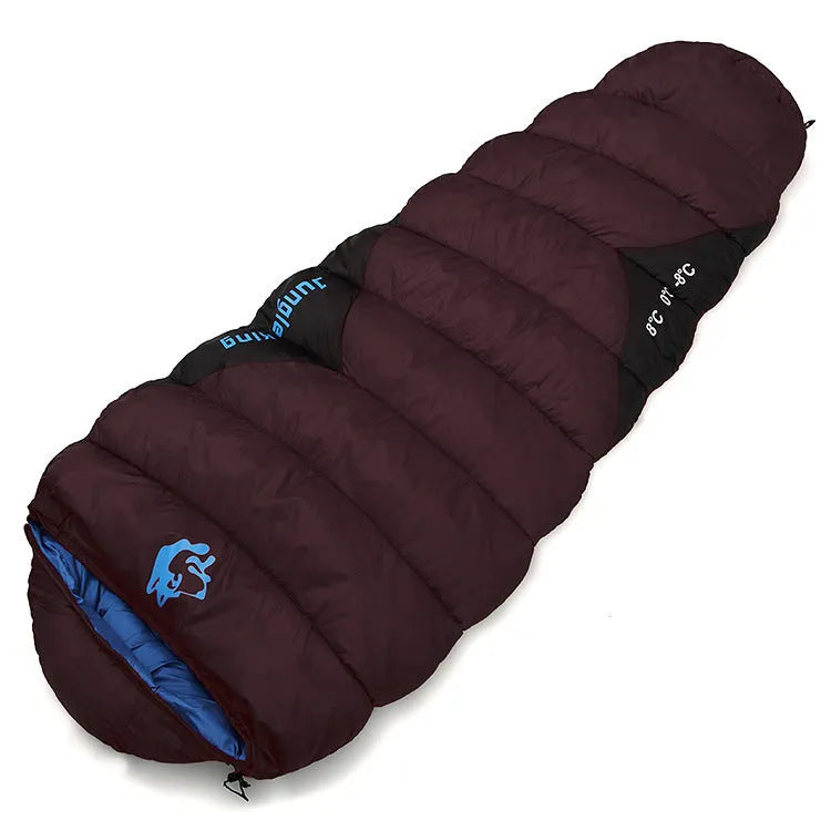 Outdoor mummy sleeping bag in Army Green colour with compression storage bag