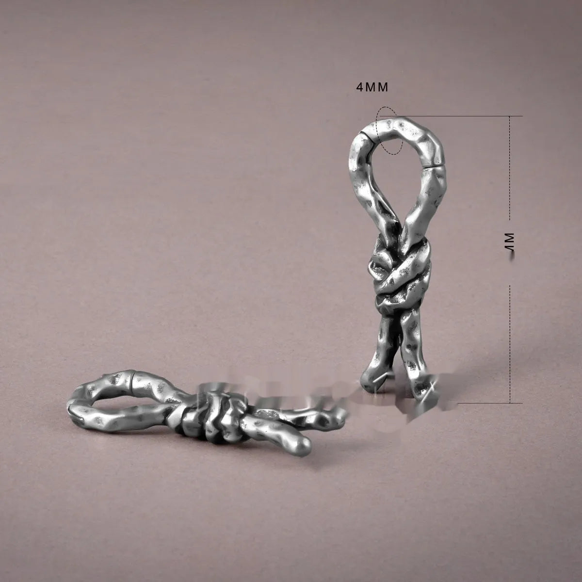 Copper bending and connecting piercing earrings measuring 4mm for auricle or ear amplifier placement