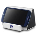 Black and white wireless mini Bluetooth speaker with charging cable