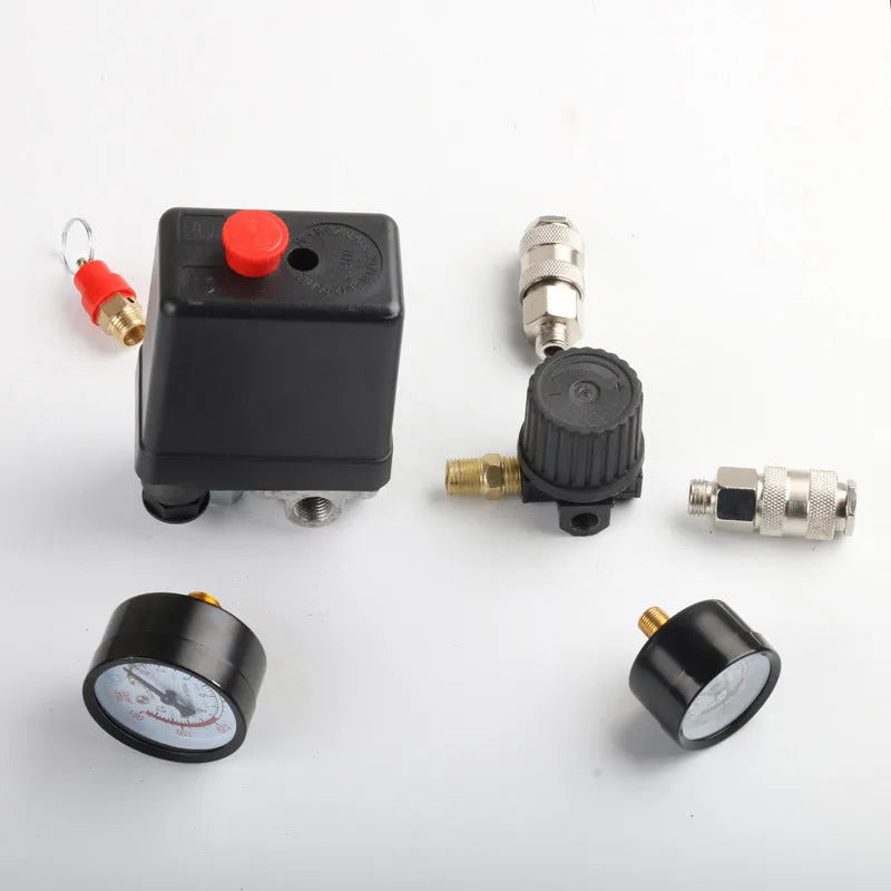 European style air compressor pressure regulating valve assembly with pressure range markings