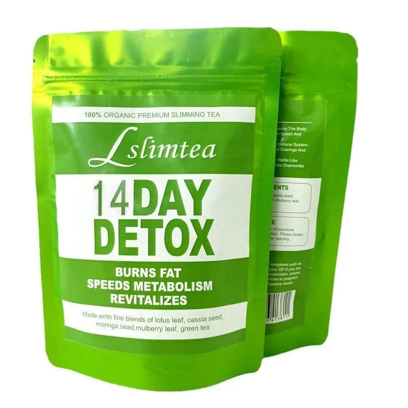 14-day herbal detox tea programme box with individual 3g sachets for weight management support