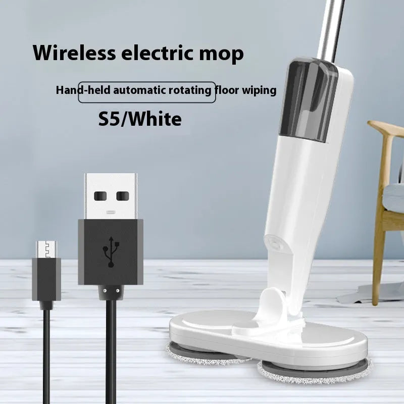 S5 Green cordless sweeping and mopping machine with USB charging port and separate washbasin