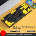 87-key wired mechanical keyboard with hot-swappable sockets showing colour options and included accessories