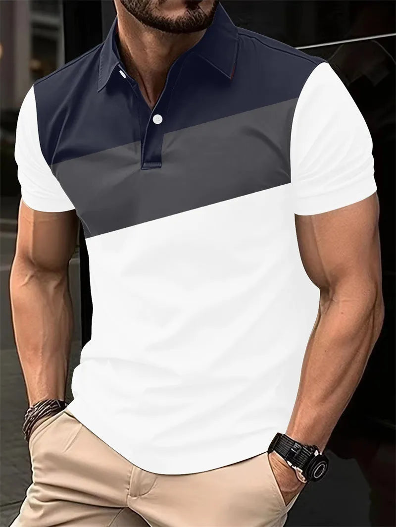 Men's loose fit short sleeve t-shirt with 3D digital print pattern in LM-PL047 colour