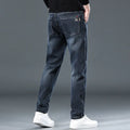 Slim straight casual trousers in blue grey colour with micro elasticity fabric for summer street fashion wear
