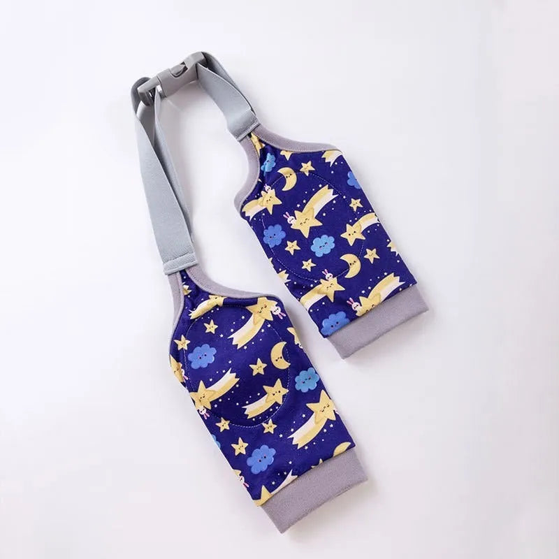 Adjustable dog knee protector with elbow padding and matching scarf in blue, grey or yellow colours