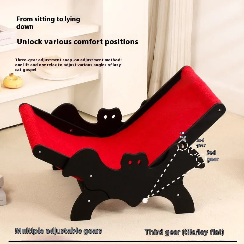 Black and red wooden cat lounge chair pet bed with MW-054 specification