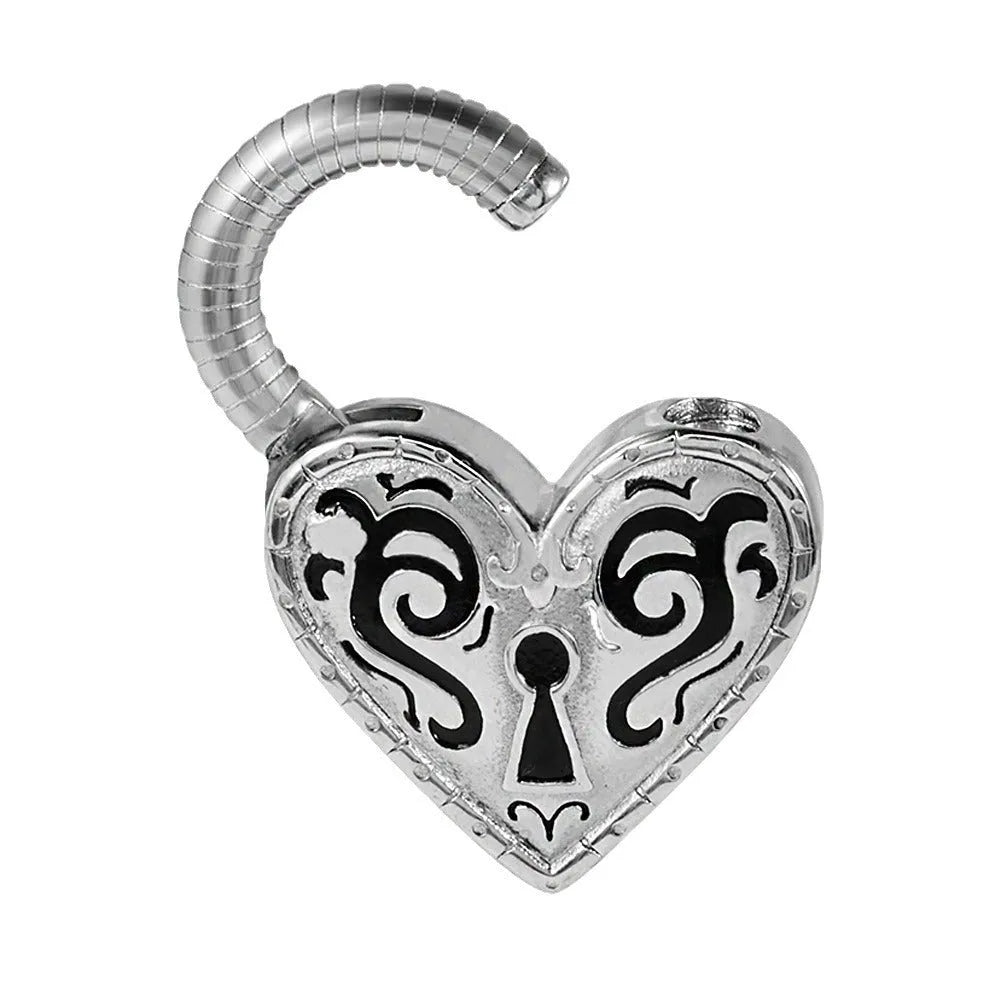 Women's stainless steel heart-shaped ear piercing studs in gold or steel colour options